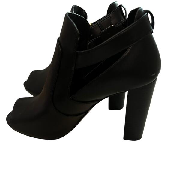 NWOT Michael Kors Lawson Open Toe Black Booties - Sz 9.5 - Picture 4 of 6